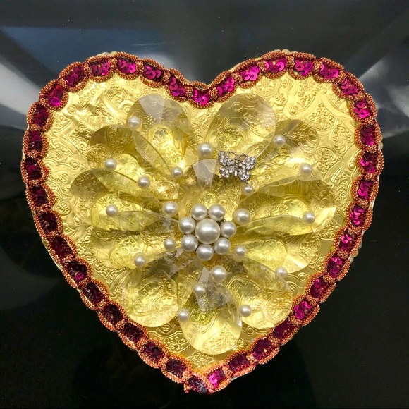💝Crystal Heart Box Vintage Jewelry Valentine - Picture 5 of 15